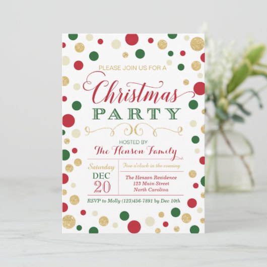 Weihnachts-Party Einladung (Stehend Vorderseite)