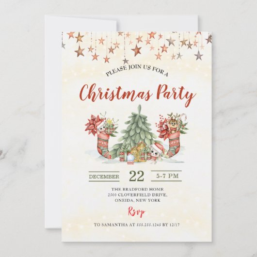 Weihnachts-Party Einladung (Vorderseite)