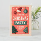 Weihnachts-Party Einladung (Stehend Vorderseite)