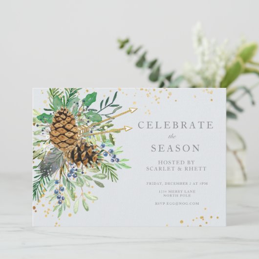 Weihnachts-Party Einladung (Stehend Vorderseite)