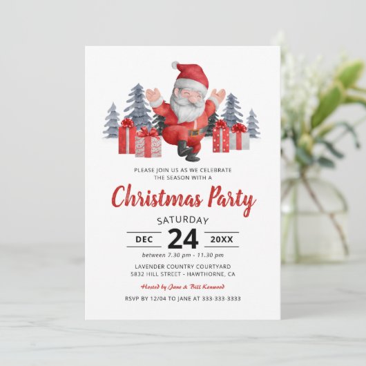 Weihnachts-Party Einladung (Stehend Vorderseite)