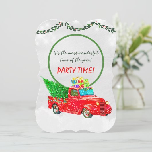 Weihnachts-Party Einladung (Stehend Vorderseite)