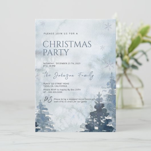 Weihnachts-Party Einladung (Stehend Vorderseite)