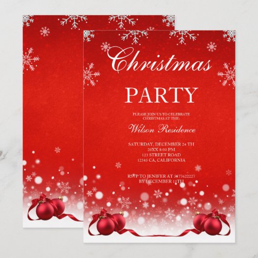 Weihnachts-Party Einladung (Vorne/Hinten)