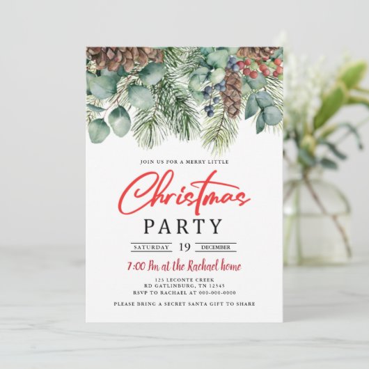 Weihnachts-Party Einladung (Stehend Vorderseite)