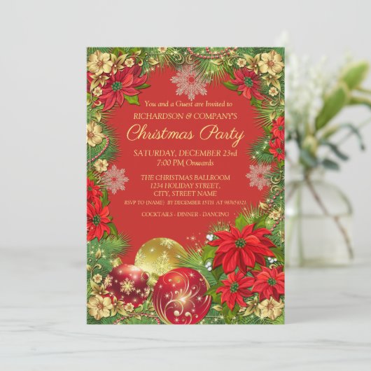 Weihnachts-Party Einladung (Stehend Vorderseite)