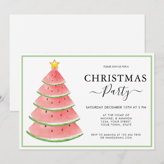 Weihnachts-Party Einladung (Vorne/Hinten)