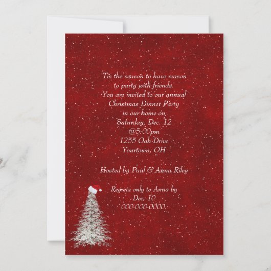 Weihnachts-Party Einladung (Rückseite)