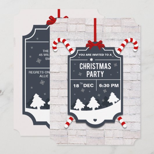 Weihnachts-Party Einladung (Vorne/Hinten)