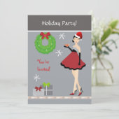 Weihnachts-Party Einladung (Stehend Vorderseite)