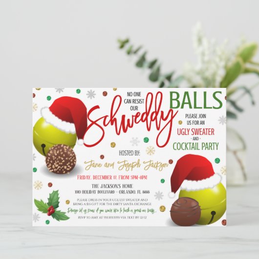 Weihnachts-Party Einladung (Stehend Vorderseite)