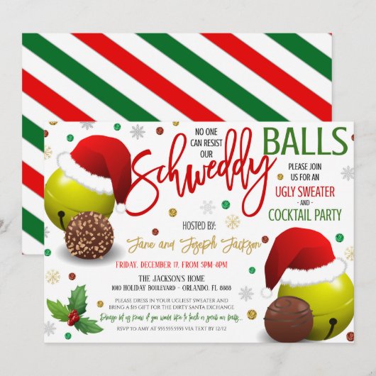 Weihnachts-Party Einladung (Vorne/Hinten)