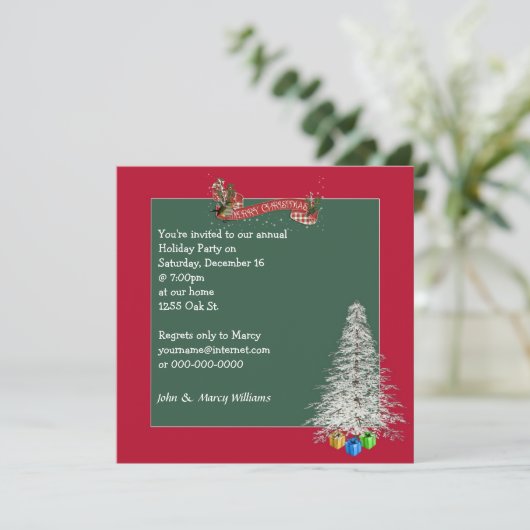 Weihnachts-Party Einladung (Stehend Vorderseite)