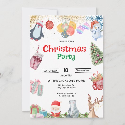 Weihnachts-Party Einladung (Vorderseite)