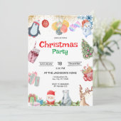 Weihnachts-Party Einladung (Stehend Vorderseite)
