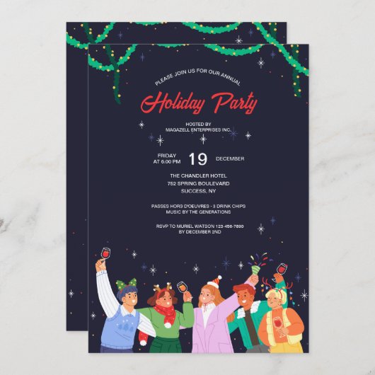 Weihnachts-Party Einladung (Vorne/Hinten)