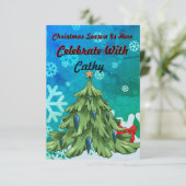 Weihnachts-Party Einladung (Stehend Vorderseite)