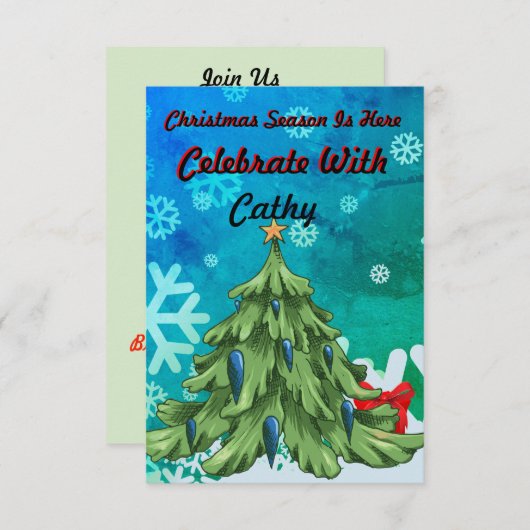 Weihnachts-Party Einladung (Vorne/Hinten)