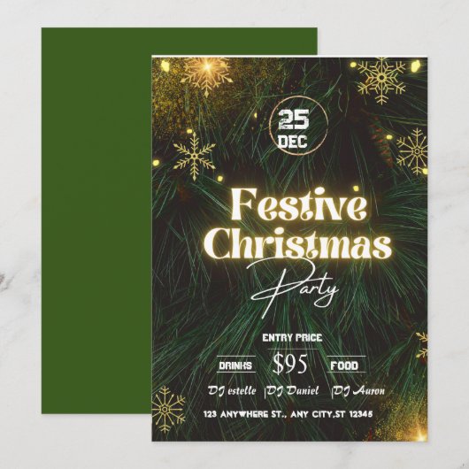 Weihnachts-Party Einladung (Vorne/Hinten)