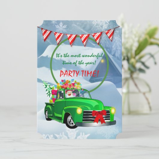 Weihnachts-Party Einladung (Stehend Vorderseite)