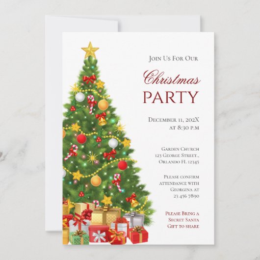 Weihnachts-Party Einladung (Vorderseite)