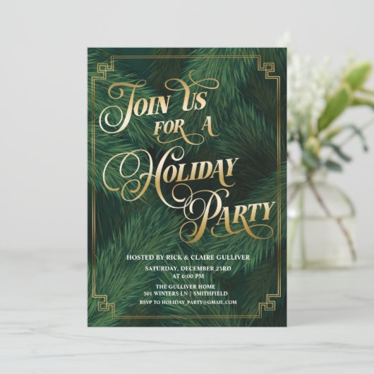 Weihnachts-Party Einladung (Stehend Vorderseite)