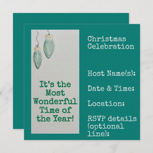 Weihnachts-Party Einladung (Vorne/Hinten)