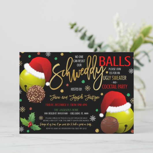 Weihnachts-Party Einladung (Stehend Vorderseite)