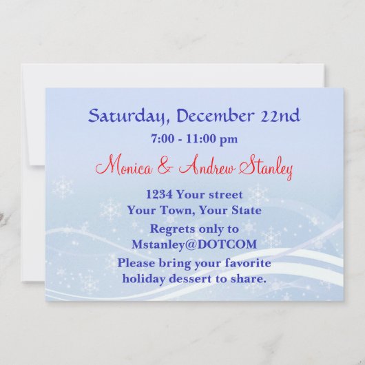 Weihnachts-Party Einladung (Rückseite)