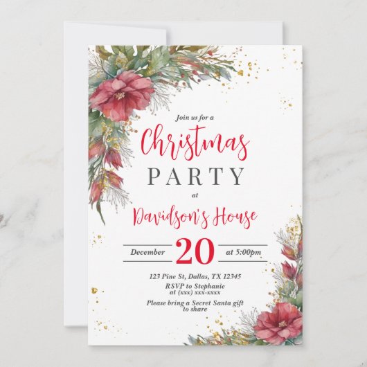 Weihnachts-Party Einladung (Vorderseite)