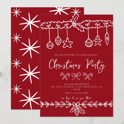 Weihnachts-Party Einladung (Vorne/Hinten)