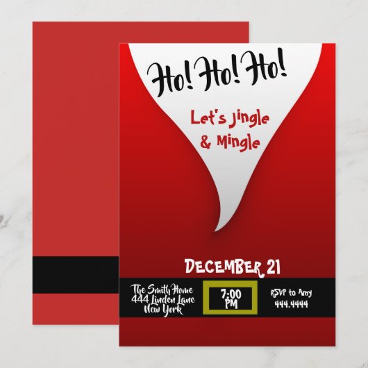 Weihnachts-Party Einladung (Vorne/Hinten)