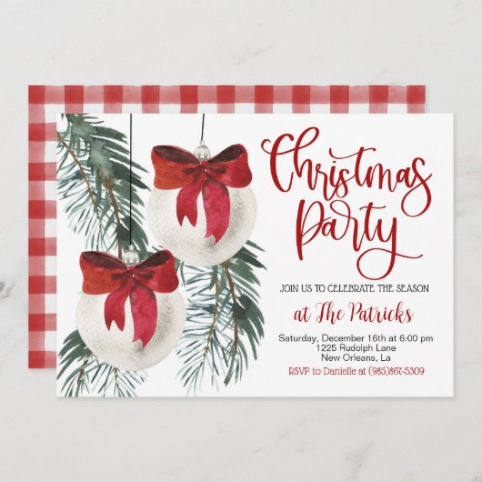 Weihnachts-Party Einladung (Vorne/Hinten)