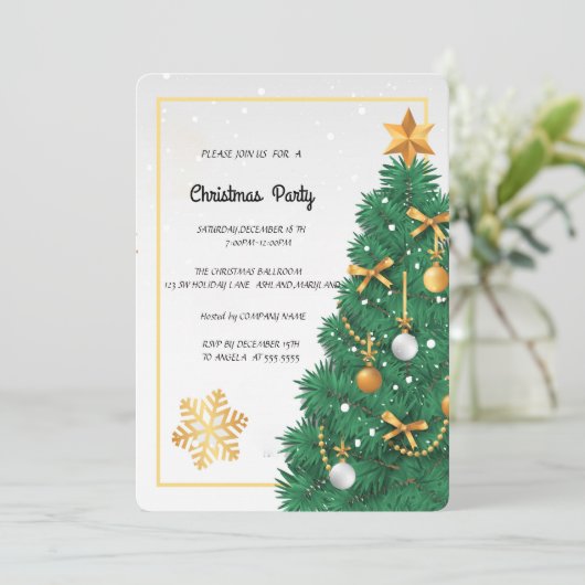 Weihnachts-Party Einladung (Stehend Vorderseite)
