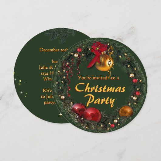 Weihnachts-Party Einladung (Vorne/Hinten)
