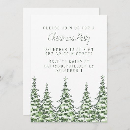Weihnachts-Party Einladung (Vorne/Hinten)
