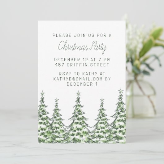 Weihnachts-Party Einladung (Stehend Vorderseite)