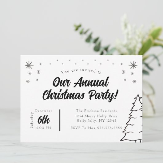 Weihnachts-Party Einladung (Stehend Vorderseite)
