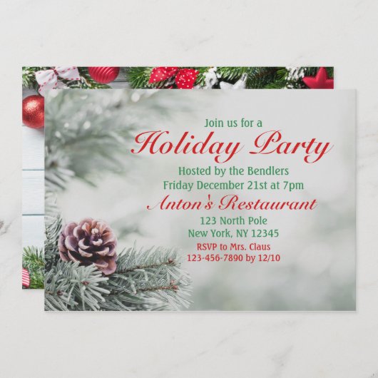 Weihnachts-Party Einladung (Vorne/Hinten)