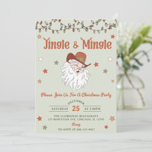 Weihnachts-Party Einladung (Stehend Vorderseite)