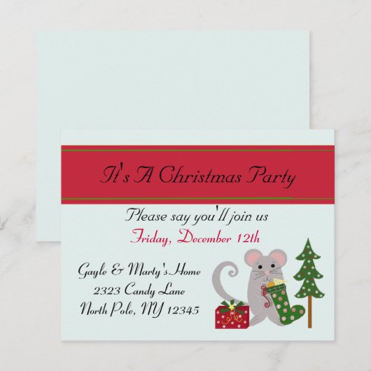 Weihnachts-Party Einladung (Vorne/Hinten)