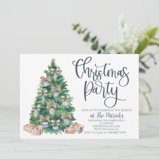 Weihnachts-Party Einladung (Stehend Vorderseite)