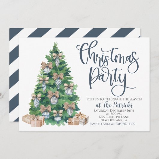 Weihnachts-Party Einladung (Vorne/Hinten)