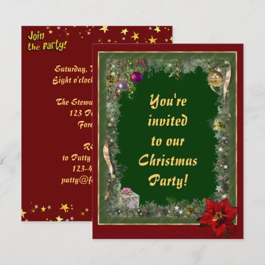 Weihnachts-Party Einladung (Vorne/Hinten)