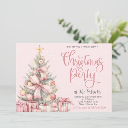 Weihnachts-Party Einladung (Stehend Vorderseite)