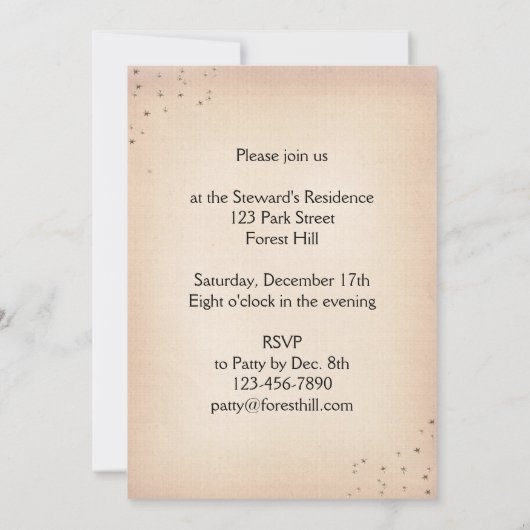 Weihnachts-Party Einladung (Rückseite)