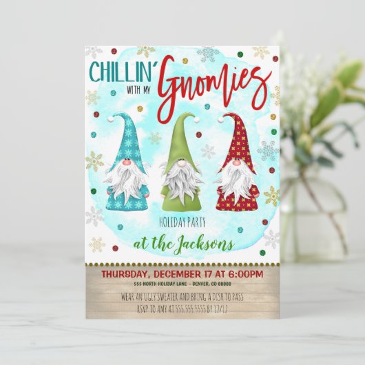 Weihnachts-Party Einladung (Stehend Vorderseite)