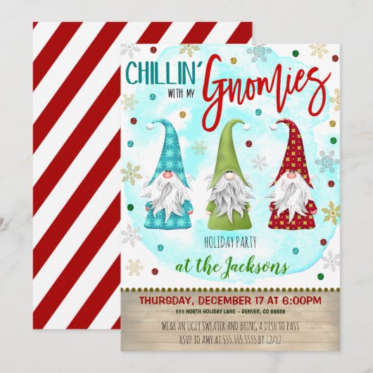 Weihnachts-Party Einladung (Vorne/Hinten)