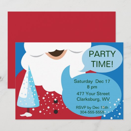 Weihnachts-Party Einladung (Vorne/Hinten)