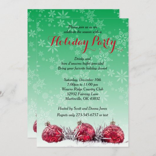 Weihnachts-Party Einladung (Vorne/Hinten)